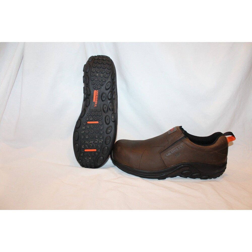Merrell Men's Jungle Moc Leather Comp Toe Work Shoes SD EXPRESSO BROWN SZ 12 NEW - Picture 3 of 5